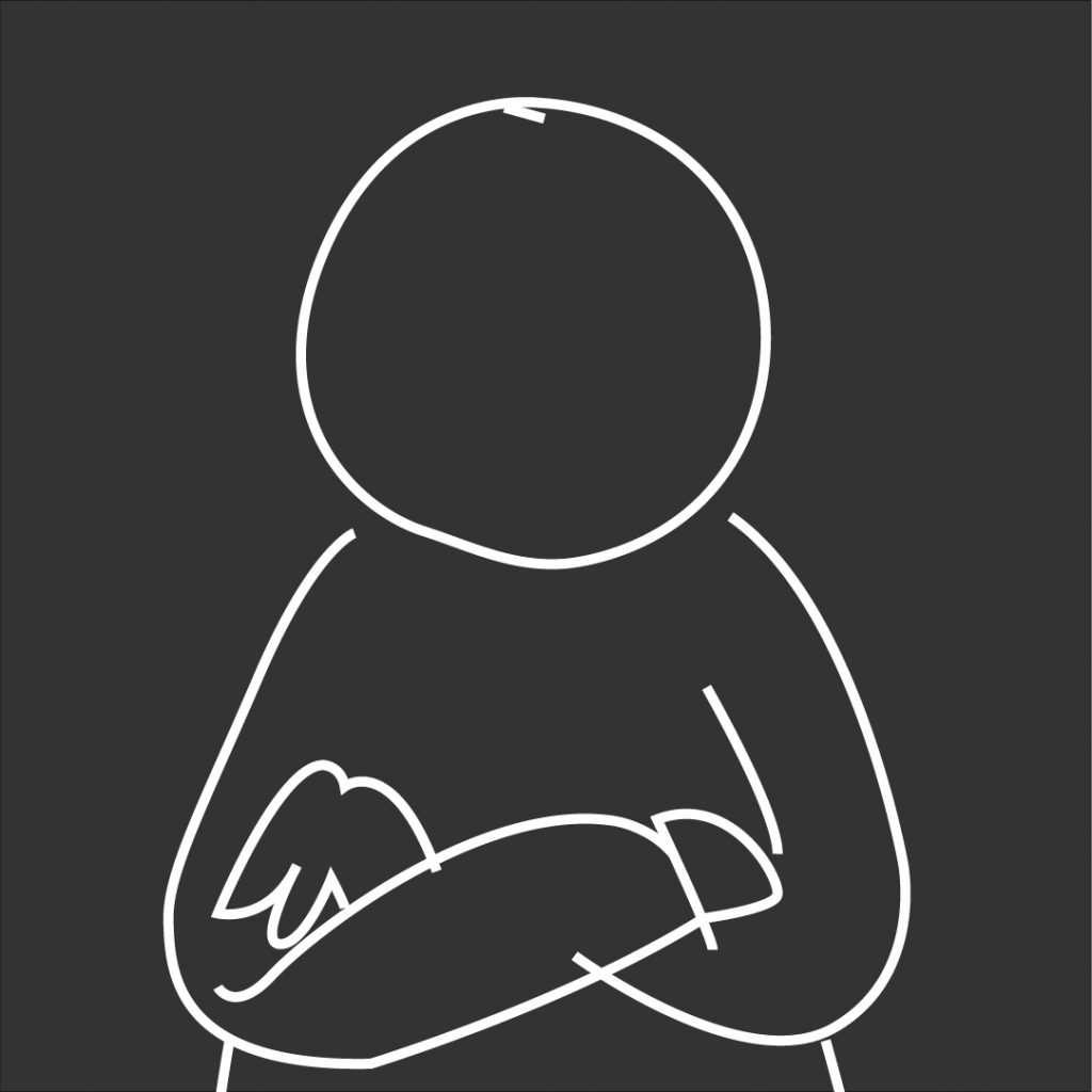 Logo-Bildmarke von Personnel Alliance – stilisierte Figur mit verschränkten Armen auf dunklem Hintergrund